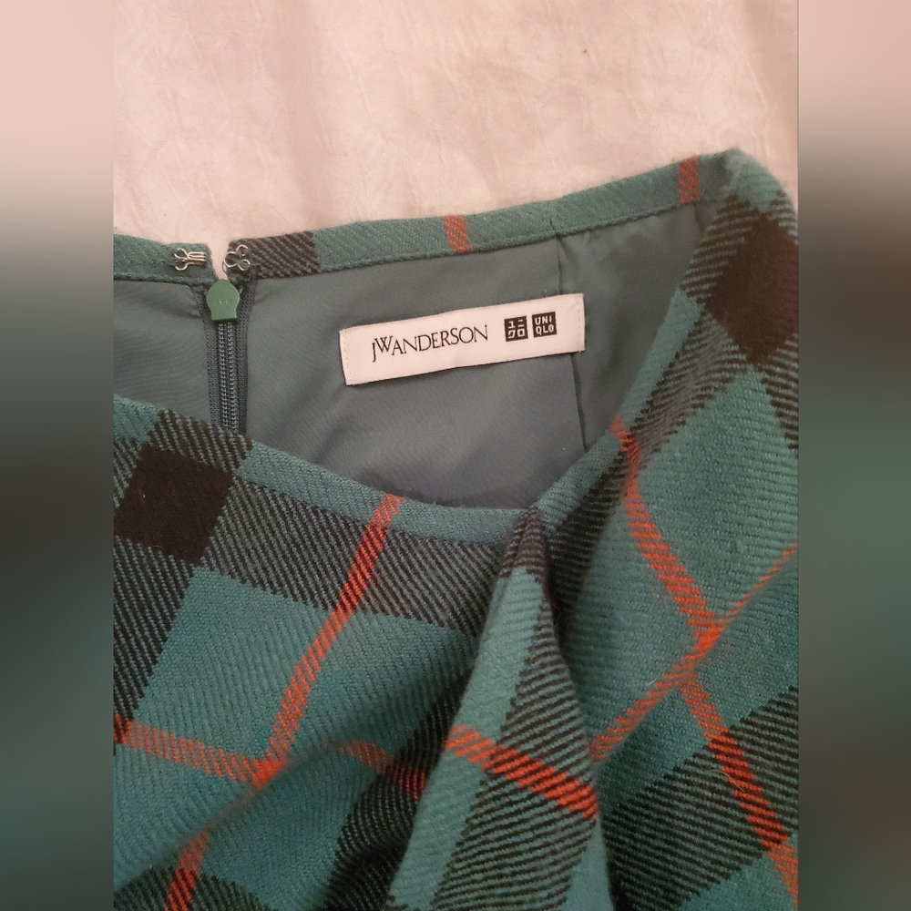 JW Anderson x Uniqlo Tartan Venitian Green Kilt Skirt 4